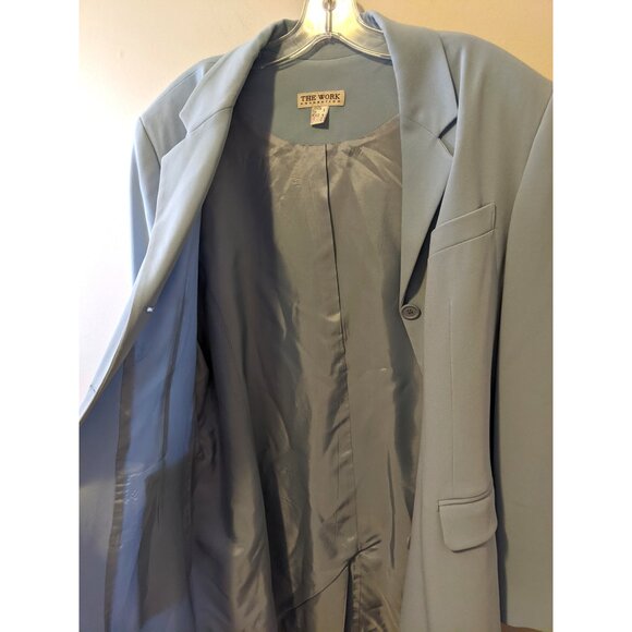 Vintage The Work Connection Light Blue Duster Blazer Button Up Retro Office 14 - Picture 10 of 11
